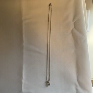 Lagos Caviar Diamond Halo Sterling Silver Open Circle Stationed Necklace 16" EUC